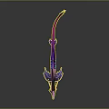 Modern Commercial Equipment With Pink Purple Streamlined Design Wing Like Structures And Reflective Base