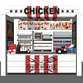 THEE HOUSE Fast Food Restaurant Interior With Fried Chicken Warmers Menu Posters And Beverage Racks