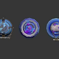 Unique Fantasy Style Decorative Bottles With Blue Purple Gradient And Leather Straps
