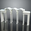 European-style Gate Building Stone Gate Building Temple Gate Pillar 3d model