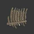 Rustic Wooden Decorative Ornament Set With Curved Slats And Natural Textured Design