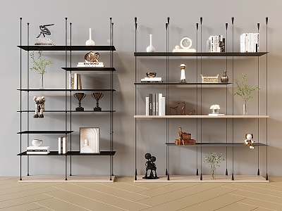 Minimalist Bookshelf Metal Bookshelf Iron Bookshelf Storage Rack Books and Magazines Decorations model