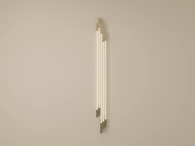 Modern Wall Light Design With Metal Frame And White Illuminated Strips 3d model