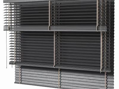 Modern Gray Venetian Blinds With Neatly Arranged Slats For Window Covering 3d model
