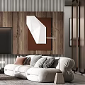 Modern Sofa Casual Sofa Combination Sofa Floor Lamp Study Sofa Simple Cream Style Italian Screen Partition G716 3d model
