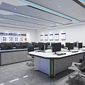 Modern Monitoring Room Equipped With Multiple Monitors And Data Dashboards