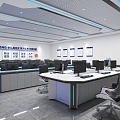 Modern Monitoring Room Supervision Center 3d model