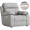 Modern Single Gray Sofa With Button Tufted Backrest And Soft Comfortable Fabric