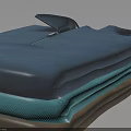 Neatly Folded Blue Polo Shirt With Collar And Zipper On Dark Background