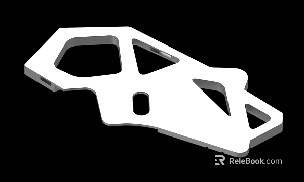 White Mechanical Part 3D Model With Irregular Shape And Multiple Holes 3d model 