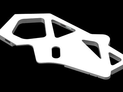 White Mechanical Part 3D Model With Irregular Shape And Multiple Holes 3d model