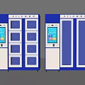 RFID Smart Lockers With Touchscreen Display Multiple Storage Compartments And Transparent Doors 3d model