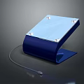 Modern Desktop Device With Blue Base Transparent Square Panel And Connected Cable