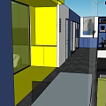 Modern Office Interior Design With Glass Entrance Multiple Workstations And Blue Wall Layout