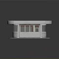 Modern Small Compact Building Structure Featuring Curved Roof White Exterior And Windows