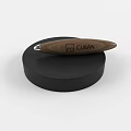Wooden CUBAN Pen with Logo Design Placed on Black Circular Base Platform