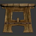 Rustic Solid Wood Dining Table With Plank Top And Sturdy Wooden Legs