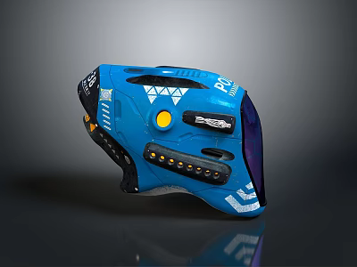 Weapon Gear Blue Tactical Helmet With PRO Logo Yellow Dots Black Components And Reflective Surface 3d model