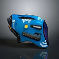 Weapon Gear Blue Tactical Helmet With PRO Logo Yellow Dots Black Components And Reflective Surface