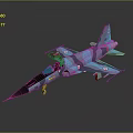 Blue Green Camouflage Fighter Jet Model With Detailed Cockpit And Landing Gear