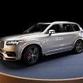 Silver Volvo SUV With Modern Front Grille And Alloy Wheels On Display Platform 3d model
