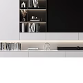 Modern TV Background Cabinet With Storage And Ambient Lighting 3d model