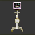 Medical Patient Monitor With Digital Display Screen And Wheeled Stand