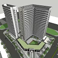 Modern Urban High Rise Buildings With Glass Facade And City Street View