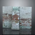 Weathered Brick Wall Texture Decorative Panels With Red White Green Colors