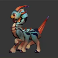 Colorful Cartoon Dragon 3D Model With Vibrant Horns And Tail Design