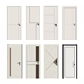 Modern Flush Doors In Various Designs With Neutral Tones And Handle Styles 3d model