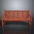 Outdoor Wooden Bench with Backrest and Armrest Classic Garden Patio Design