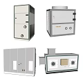 Various Types of Industrial Equipment Including Ventilation Units and Control Cabinets