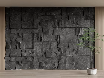 rubble stone background wall stone wall stone wall 3d model
