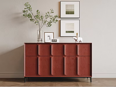 Entrance Cabinet Decorative Cabinet Side Cabinet Jewelry Decoration Painting Flower Art 3d model