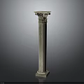 Classical Stone Fluted Column With Intricate Capital And Decorative Base 3d model
