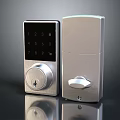 Smart Door Handle With Digital Keypad And Modern Metal Design For Home Security