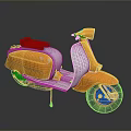 Vintage Orange And White Scooter With Brown Leather Seat And Classic Design