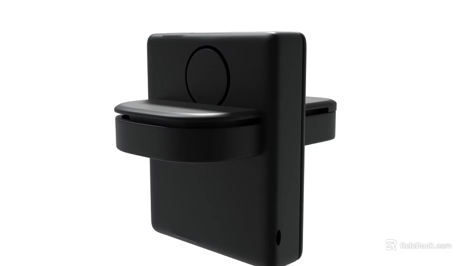 Modern Black Small Device With Circular Button And Compact Sleek Design 3d model 