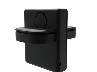 Modern Black Small Device With Circular Button And Compact Sleek Design 3d model