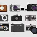 Various Digital Cameras Collection With Different Brands Models And Styles For Mobile Tech Enthusiasts 3d model