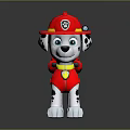 Cute Dalmatian Toy With Red Firefighter Hat Yellow Collar And Backpack 3d model