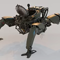 Futuristic Mechanical Spider Robot With Detailed Legs And Cockpit Design