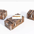 Vintage Wooden Boxes With Metal Clasps And Straps On White Background