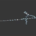 Shiny Blue Rosary Beads With Silver Cross Pendant On Dark Surface