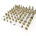 Architectural Scene Components With Stone Blocks Of Various Sizes For City Model