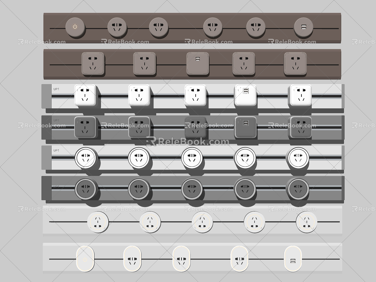 Modern socket 3d model