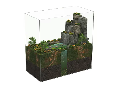 Modern Fish Tank Garden Plant 3d model