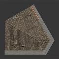 Residential Building With Yellow Facade Brown Roof Multiple Windows Balconies And Chimney