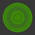 Round Handwoven Rug With Intricate Circular Pattern And Fringe Trim